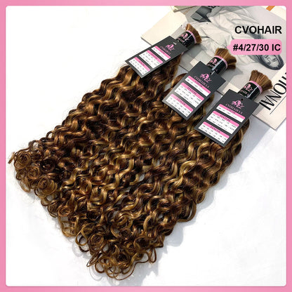 #4/27/30 Italian Curly Bulk Human Hair For Braiding CVOHAIR