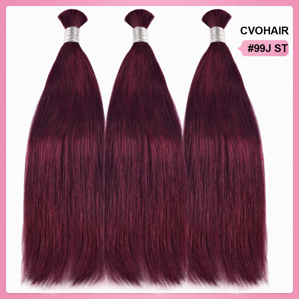 #99J Straight Boho Braids No Weft Bulk Hair for Human Hair CVOHAIR