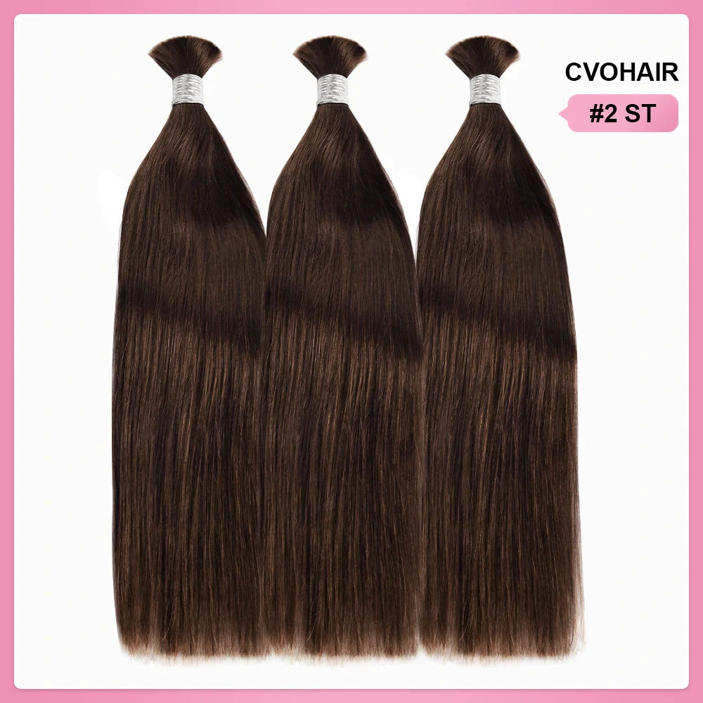 #2 Straight Boho Braids No Weft Bulk Hair for Human Hair CVOHAIR