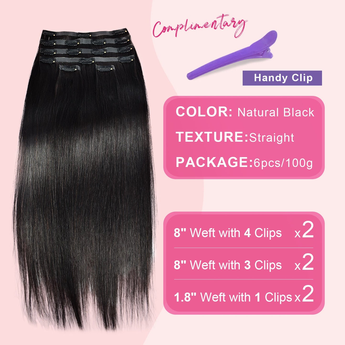 #1B 6Pcs Straight PU Seamless Clip ins Flash Sale Free Shipping Hair Extensions Real Human Hair 110G CVOHAIR