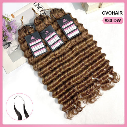 #30 Deep Wave Crochet Human Hair Extensions CVOHAIR