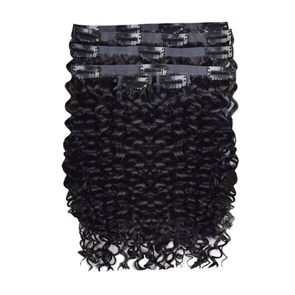 #1B 6Pcs Deep Curly Flash Sale Free Shipping PU Seamless Clip ins Hair Extensions Real Human Hair 120G CVOHAIR