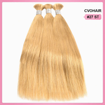 #27 Straight Boho Braids No Weft Bulk Hair for Human Hair CVOHAIR