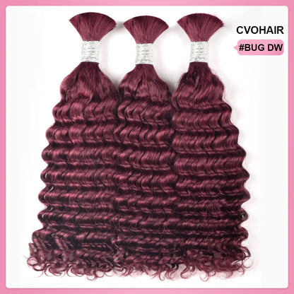 #BUG Burgundy Red Best Human Hair For Boho Braids CVOHAIR