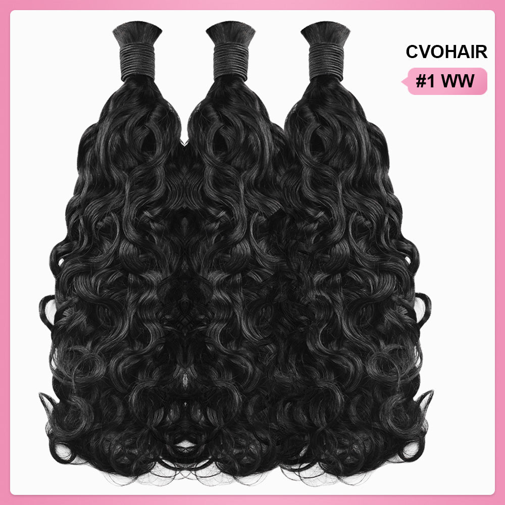 #1 Water Wave Bulk Human Hair For Boho Braids CVOHAIR