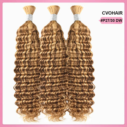#P27/30 Deep Wave Bulk Human Hair For Braiding CVOHAIR