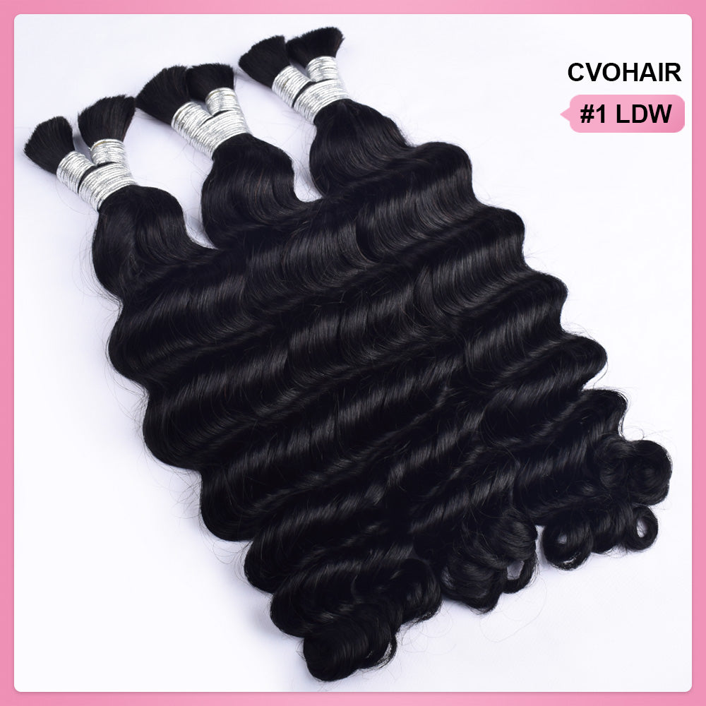 #1 Loose Deep Wave Bulk Human Hair For Braiding CVOHAIR