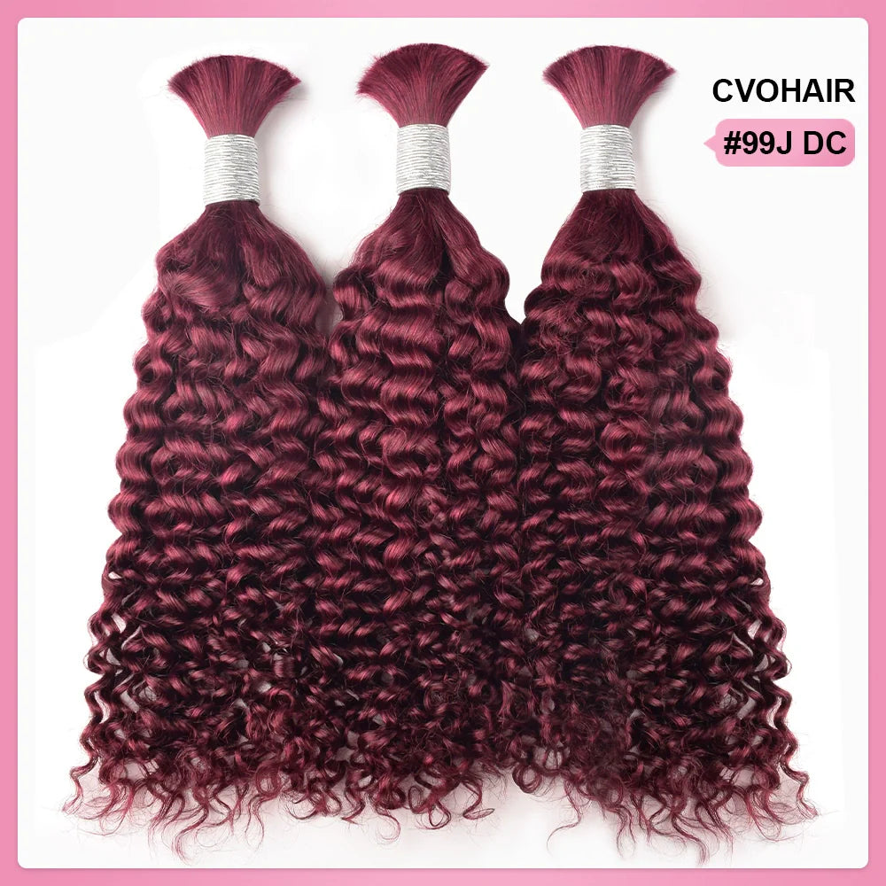 #99J Burgundy 100% Human Hair Braid Styles CVOHAIR