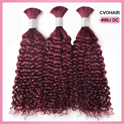 #99J Burgundy 100% Human Hair Braid Styles CVOHAIR