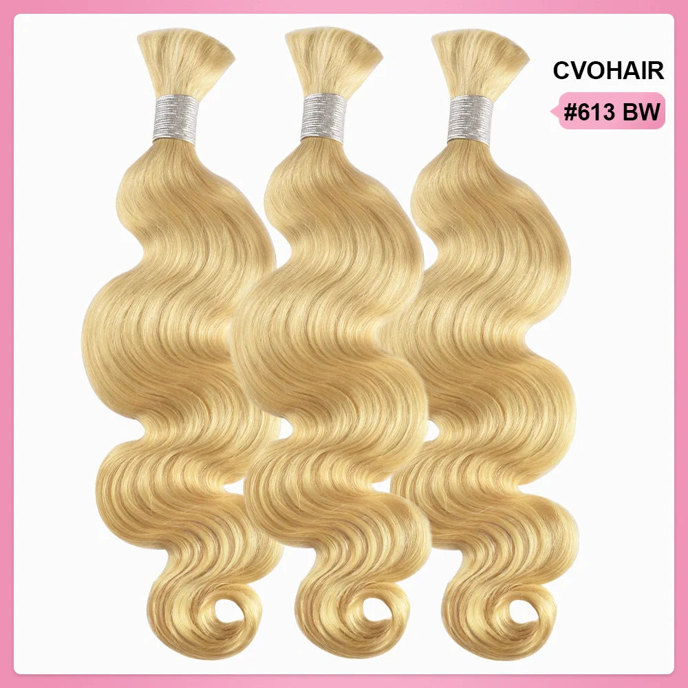 #613 100% Human Hair Braid Body Wave Styles CVOHAIR