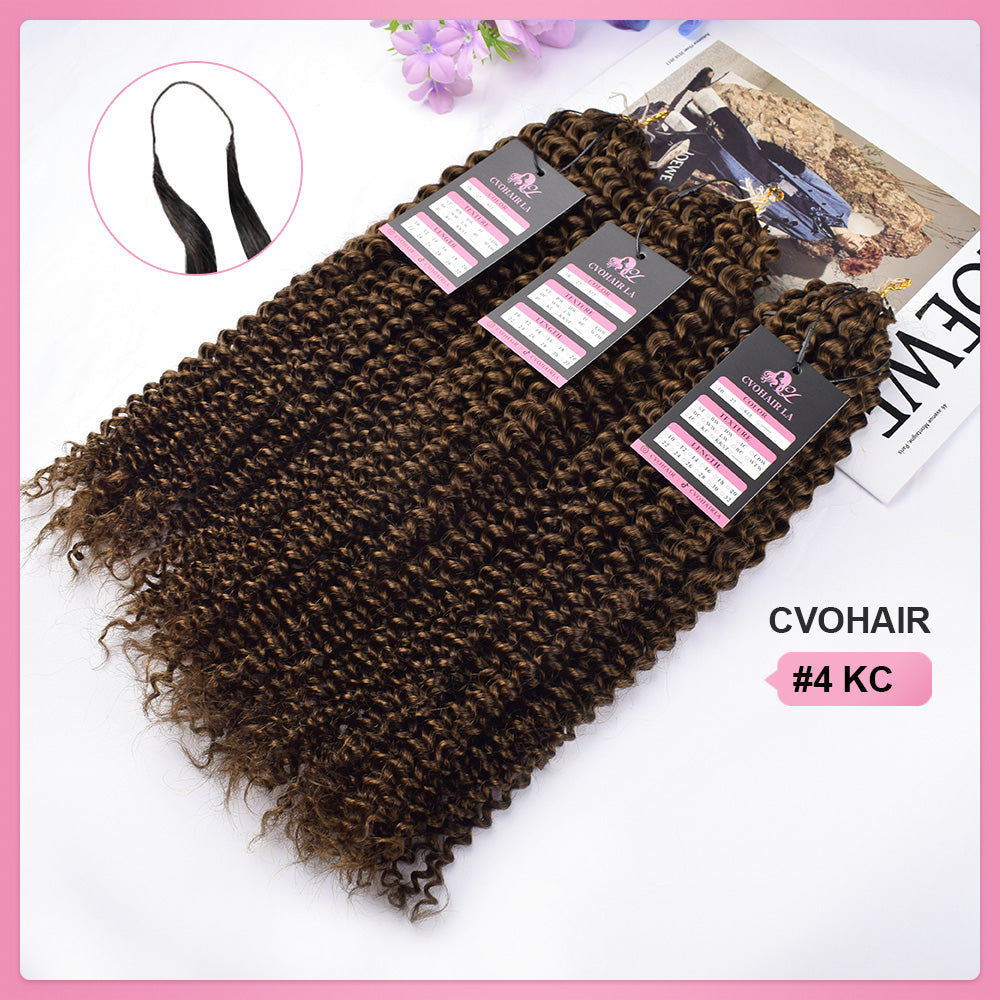 #4 Kinky Curly Crochet Human Hair Extensions CVOHAIR