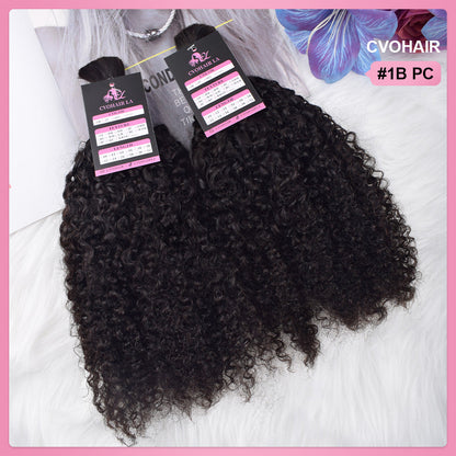 #1B Natural Black Boho Braids Pixie Curly No Weft Bulk Hair for Human Hair CVOHAIR