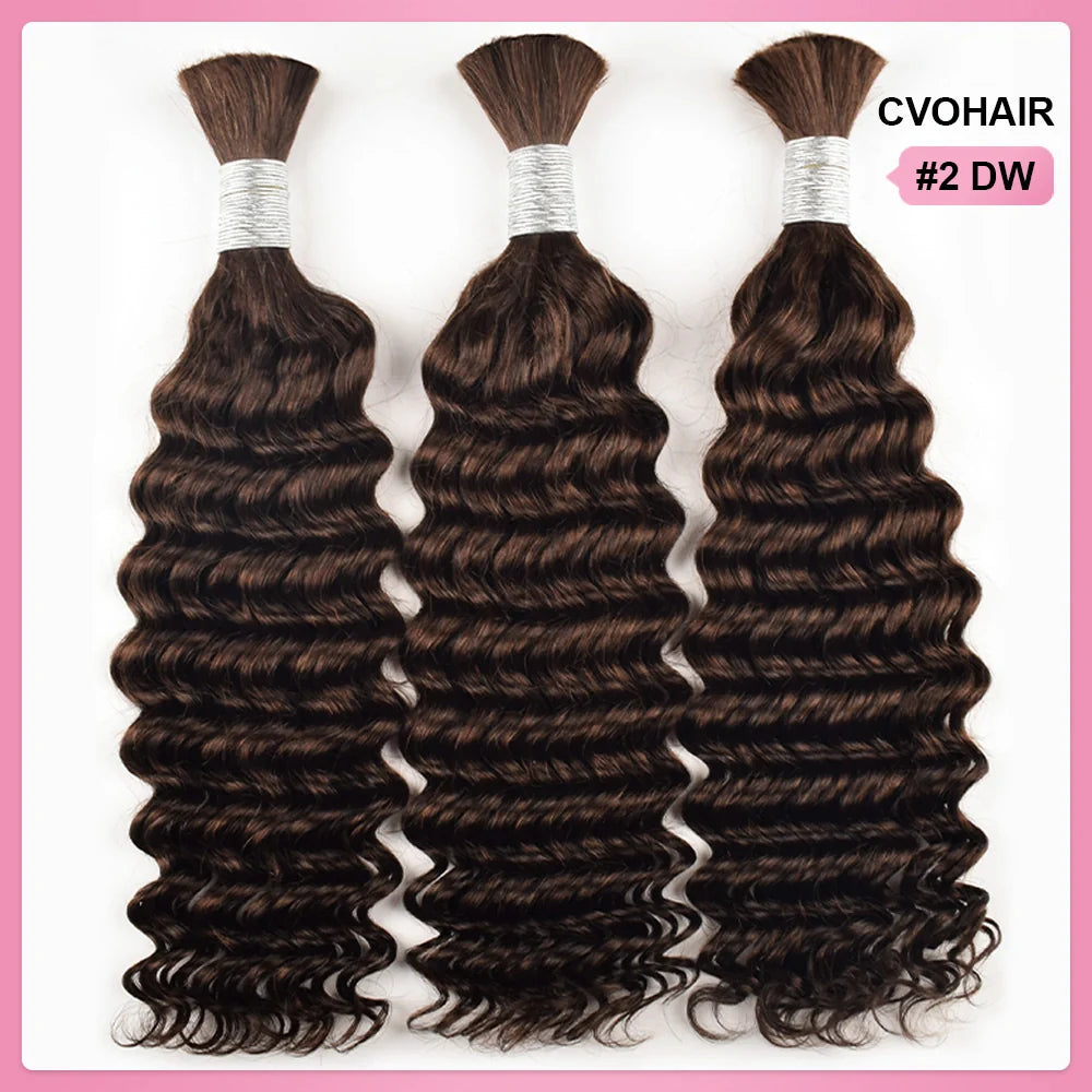 #2 Deep Wave Bulk Human Hair For Braiding CVOHAIR