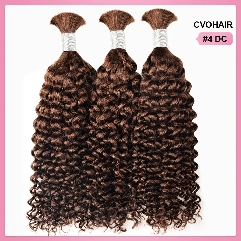 #4 Deep Curly Bohemian Human Hair For Braiding CVOHAIR