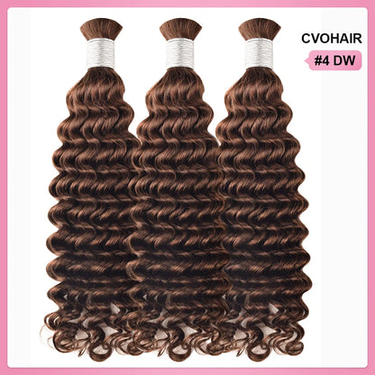 #4 Deep Wave Bohemian Human Hair For Braiding CVOHAIR
