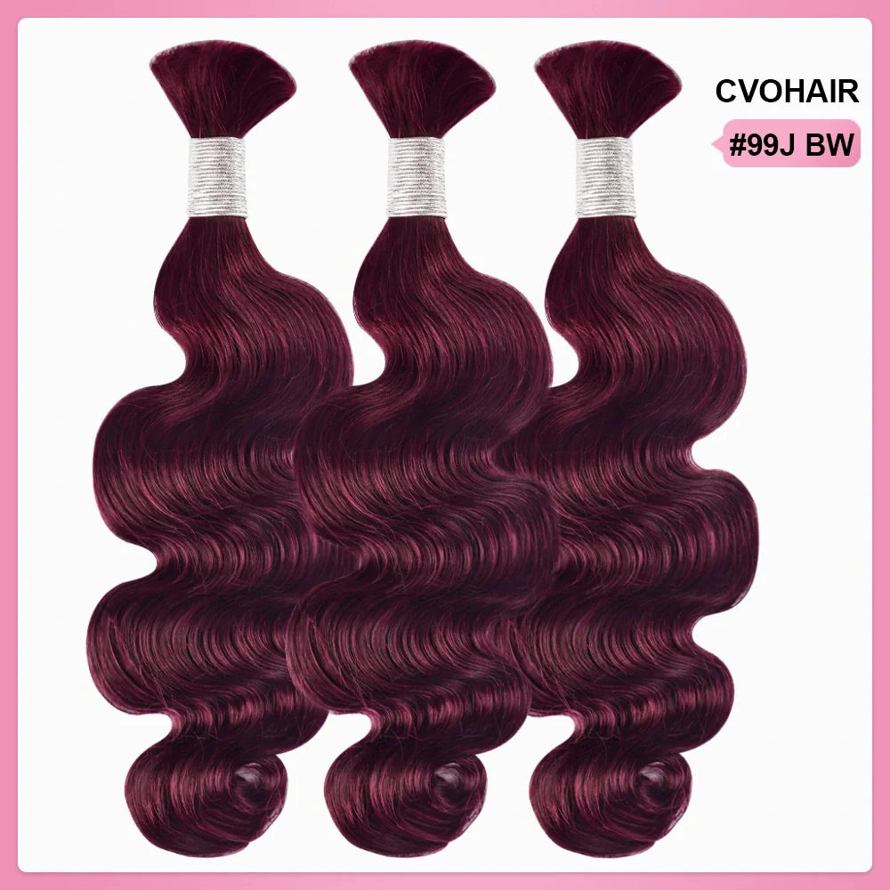 #99J 100% Human Hair Braid Body Wave Styles CVOHAIR