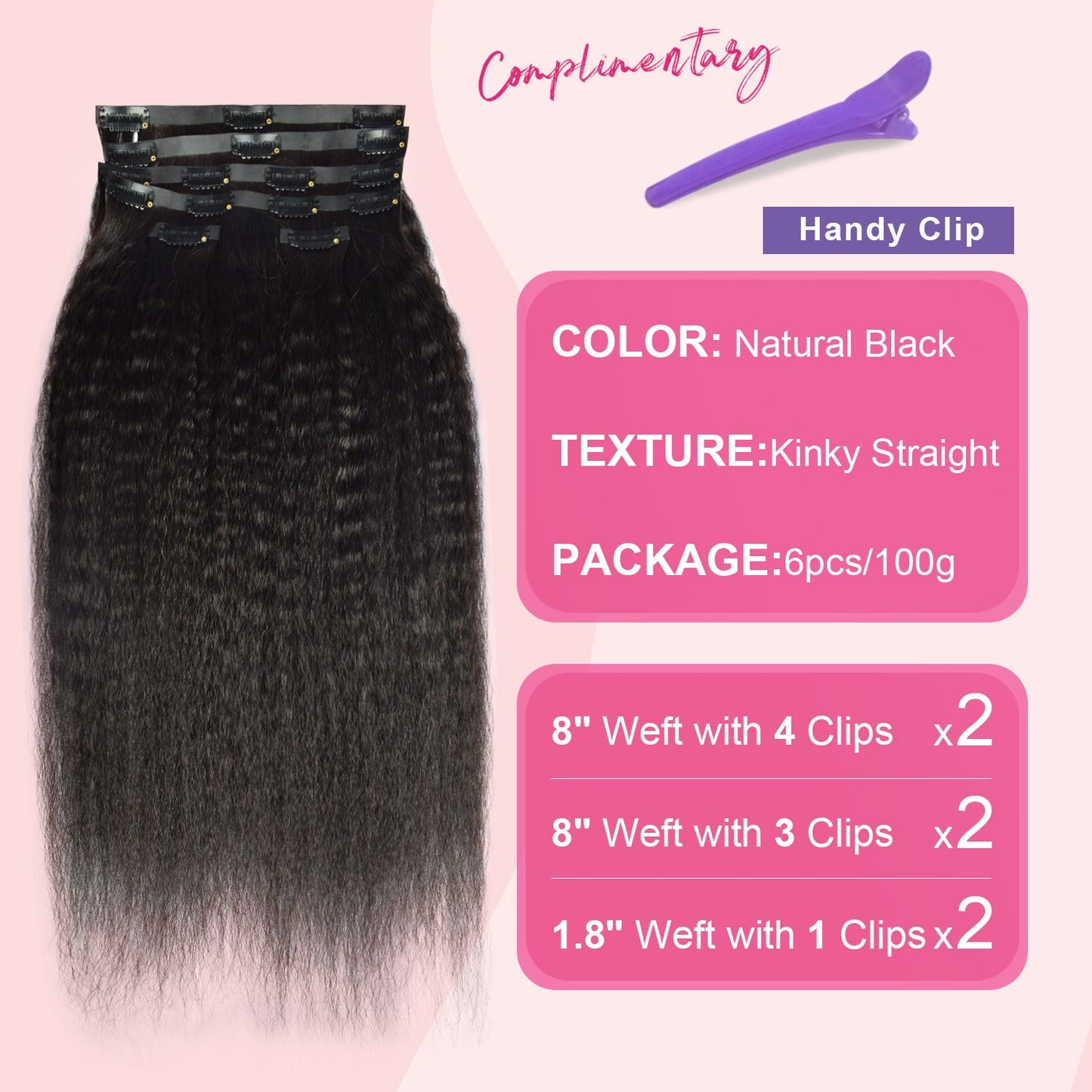 #1B 6Pcs Kinky Straight Flash Sale Free Shipping PU Seamless Clip ins Hair Extensions Real Human Hair Natural Black 110G CVOHAIR