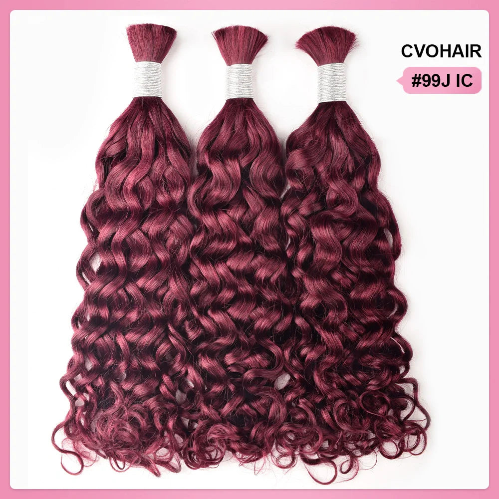#99J Burgundy 100% Human Hair Braid Styles CVOHAIR