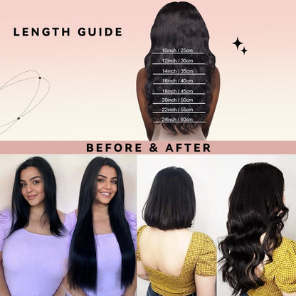 #1B 7Pcs Body Wave Free Shipping Small PU Seamless Clip ins Hair Extensions Real Human Hair 120G CVOHAIR