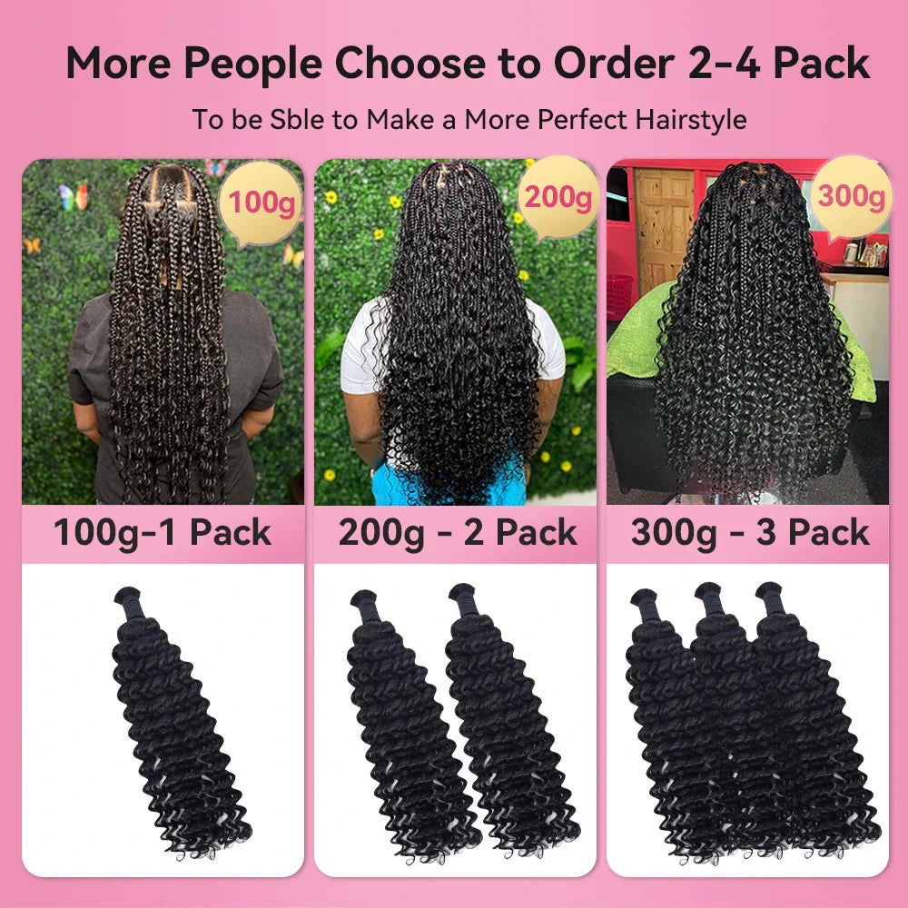 #2 Deep Wave Bulk Human Hair For Braiding CVOHAIR