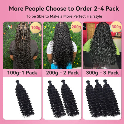 #4/27 Loose Deep Wave Bulk Human Hair For Braiding CVOHAIR
