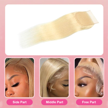 Straight #613 HD Lace Closure Human Hair Cvohair