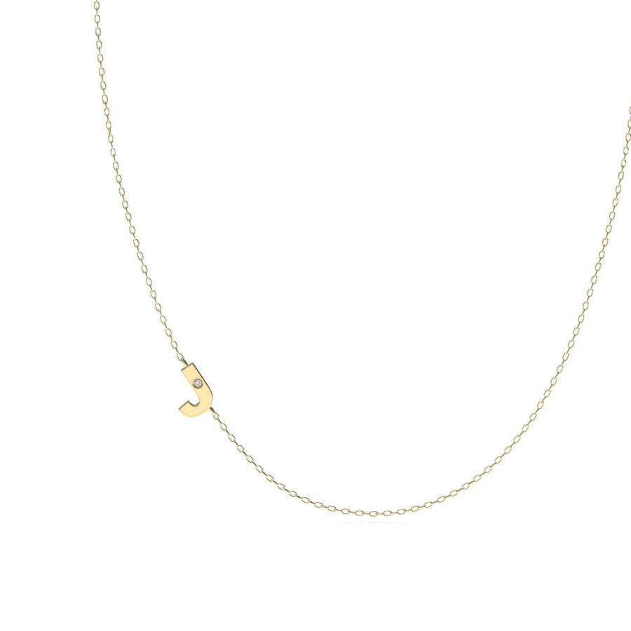 Gold Initial Necklace with Chain Minimalist Jewelry