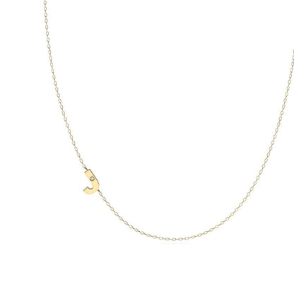 Gold Initial Necklace with Chain Minimalist Jewelry