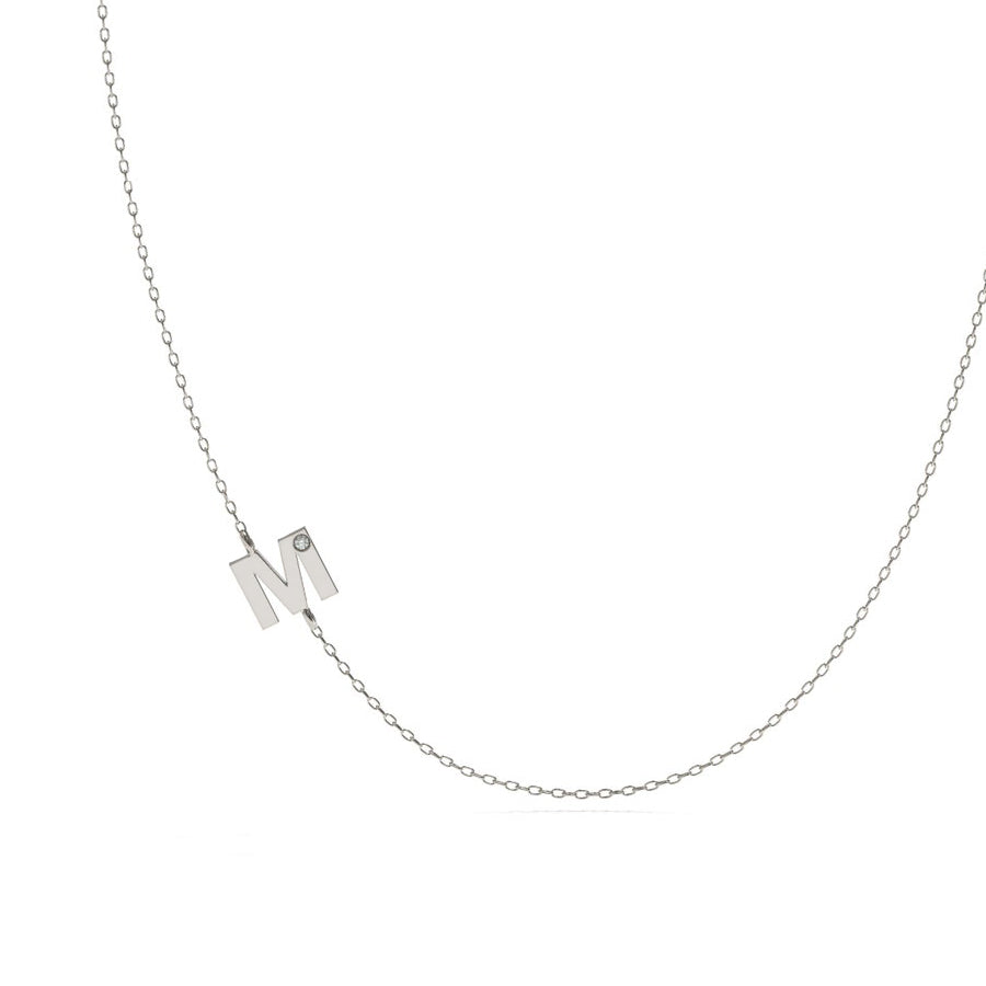 Gold Initial Necklace with Chain Minimalist Jewelry