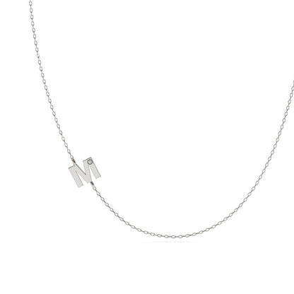 Gold Initial Necklace with Chain Minimalist Jewelry