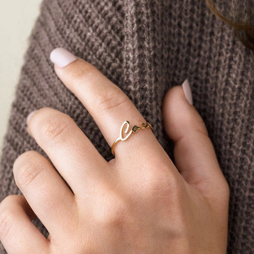 Script Name Ring in Silver Mother's Day Jewelry Gift