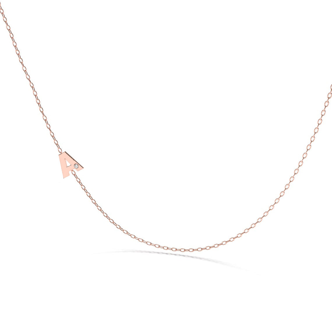 Gold Initial Necklace with Chain Minimalist Jewelry