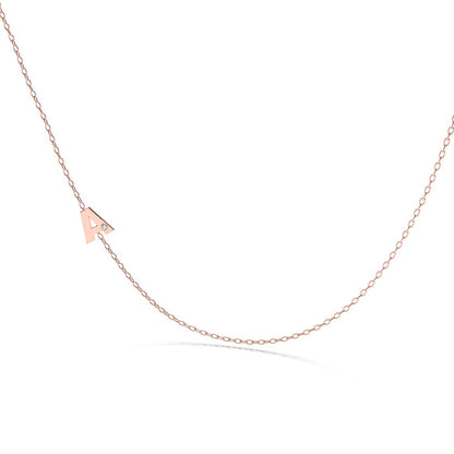Gold Initial Necklace with Chain Minimalist Jewelry