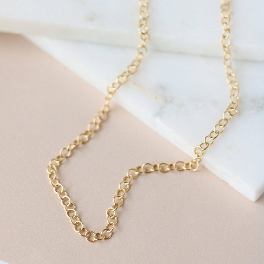 Oval Cable Link Chain Necklace in 18k Gold Vermeil
