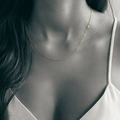 Sidewalk Letters Necklace Custom Initial Jewelry