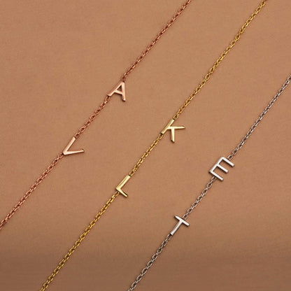 Sidewalk Letters Necklace Custom Initial Jewelry