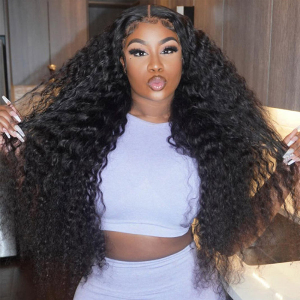 Loose Deep Wave Transparent Lace Frontal Wigs Human Hair 180% Density Pre Plucked With Baby Hair CVOHAIR