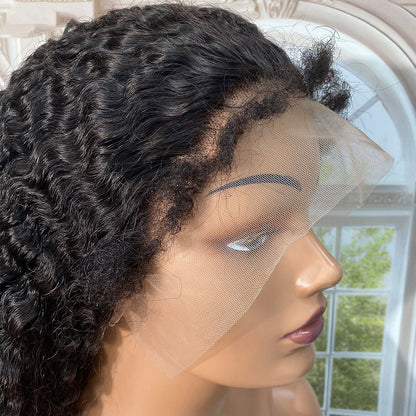 Burmese Curly 13*4 Lace Curly Bangs Wigs Free Shipping CVOHAIR