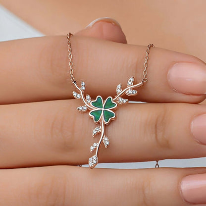 Lucky Charm Rose Gold Plated Silver Clover Necklace