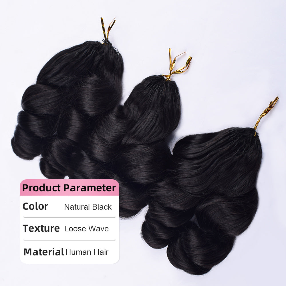Loose Wave Crochet Human Hair Extensions CVOHAIR