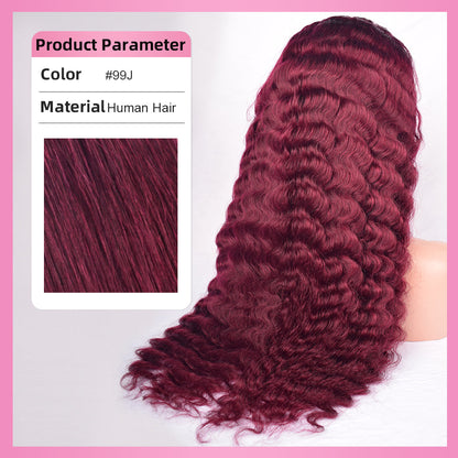 Free Shipping #99J 13*6 Pre-plucked Natural Hairline Breathable Airy Cap Deep Wave  100% Human Hair CVOHAIR