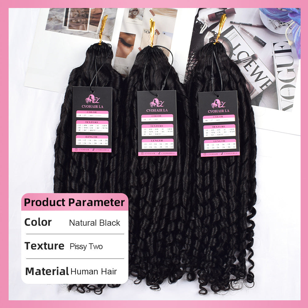 Pissy two Crochet 100% Human Hair Hair Extensions CVOHAIR