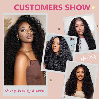 #1B Burmese Curly 10A Human Hair Bundles Virgin Hair 100% Unprocessed Weave Bundles Human Hair Double Weft CVOHAIR
