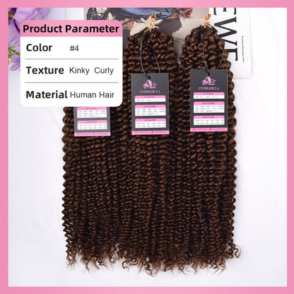 #4 Kinky Curly Crochet Human Hair Extensions CVOHAIR