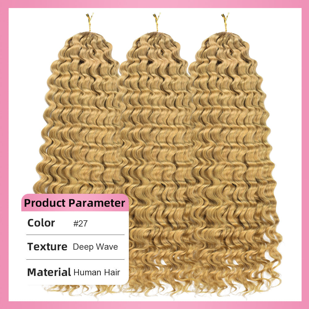 #27 Deep Wave Crochet Human Hair Extensions CVOHAIR