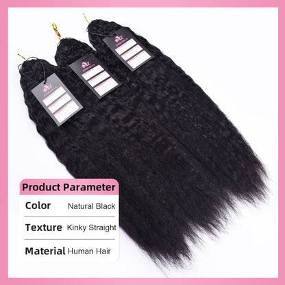 Kinky Straight Crochet 100% Human Hair Hair Extensions CVOHAIR