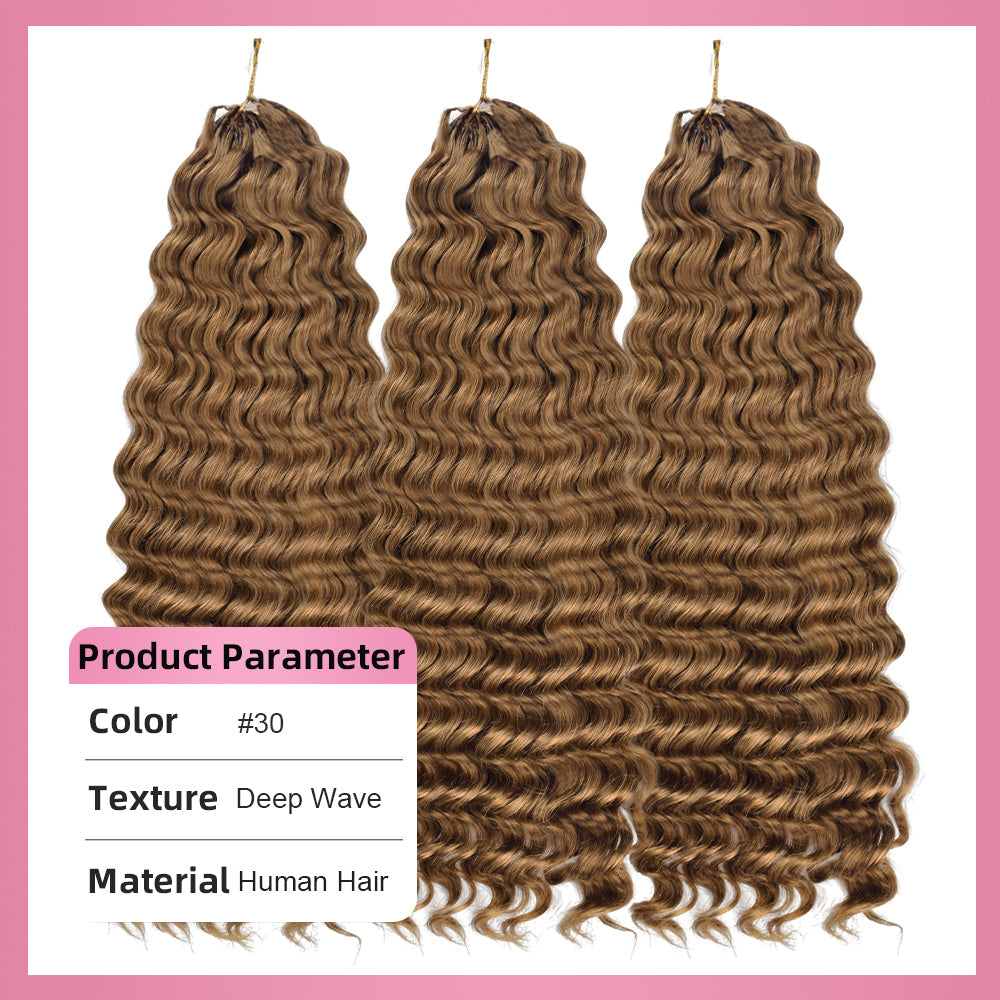 #30 Deep Wave Crochet Human Hair Extensions CVOHAIR