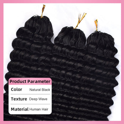 Deep Wave Crochet Human Hair Extensions CVOHAIR