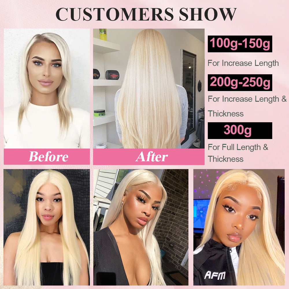 #613 Blonde Tape in Hair Extensions Free Shipping Human Hair 20pcs 50g/pack Seamless Skin Weft Hair CVOHAIR