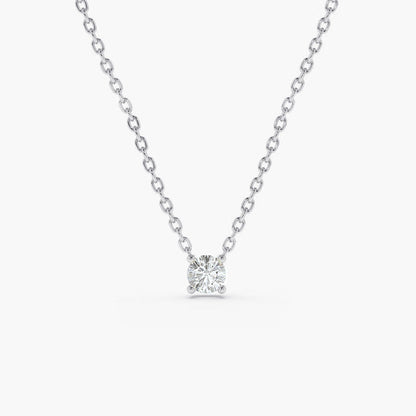 Minimalist Jewelry Solitaire Diamond Silver Necklace